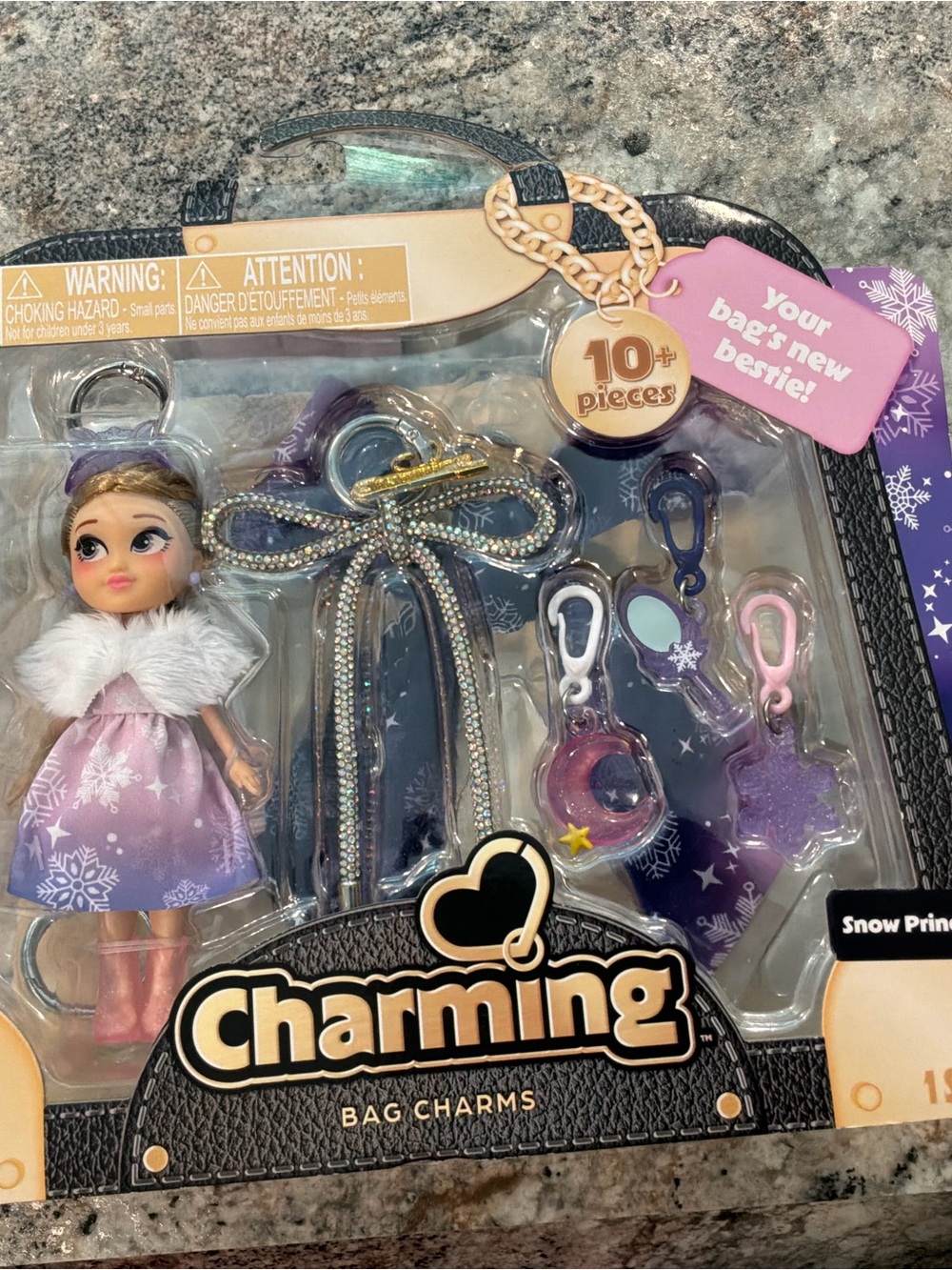 Snow Princess Charming Bag Charms - Kids 10+ Accessories NEW